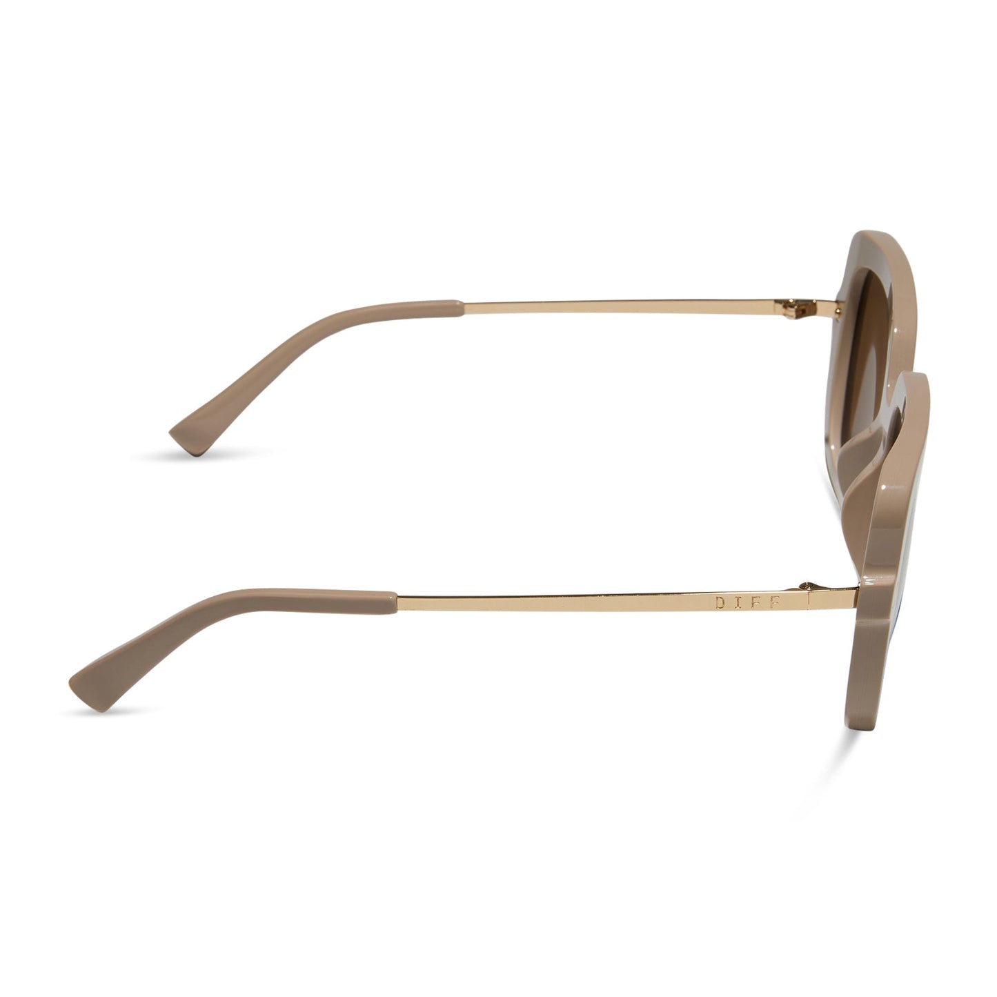 SANDRA - ALMOND + BROWN GOLD FLASH SUNGLASSES