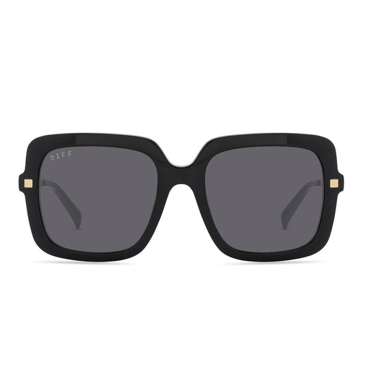 SANDRA - BLACK + GREY POLARIZED SUNGLASSES