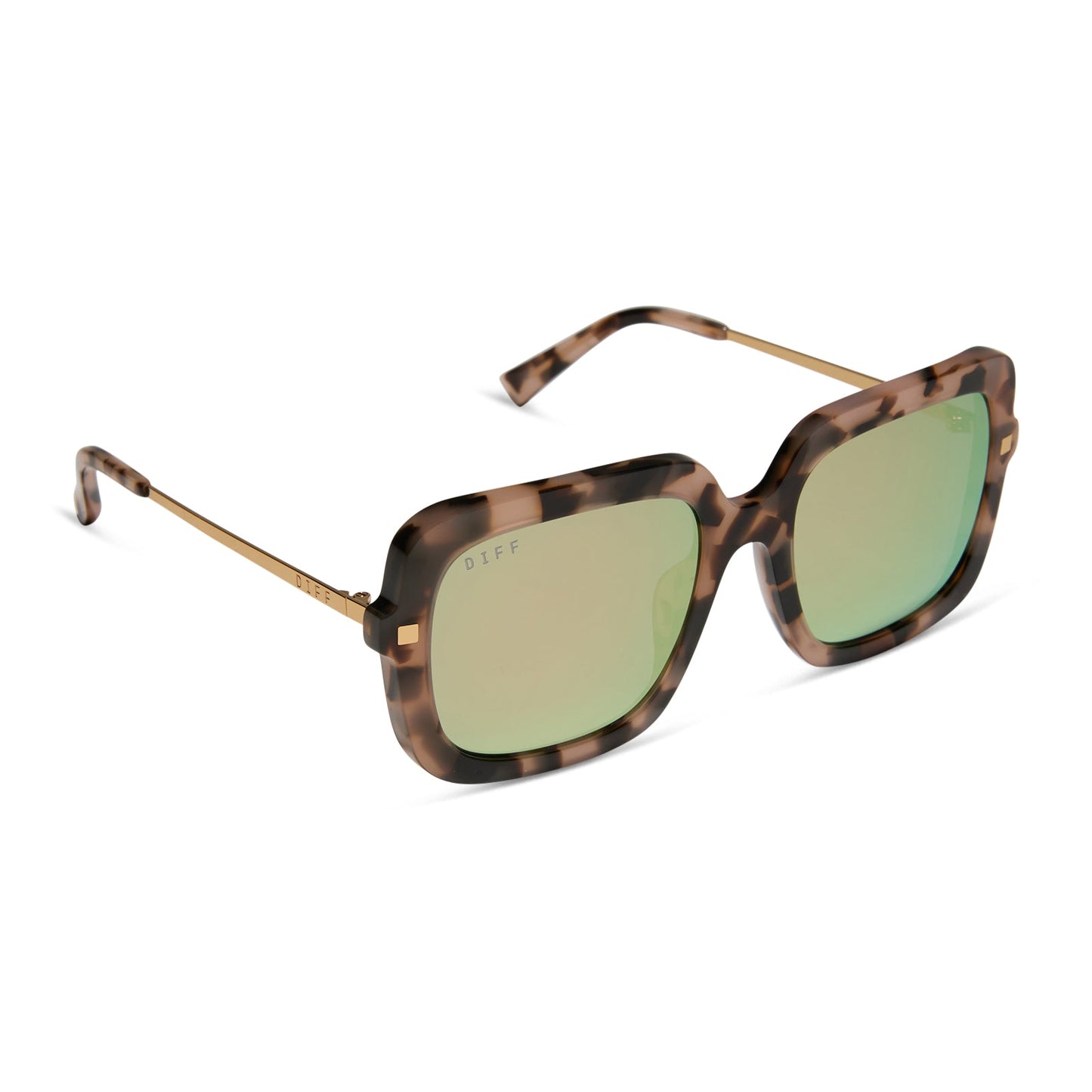 SANDRA - HIMALAYAN TORTOISE + TAUPE MIRROR SUNGLASSES