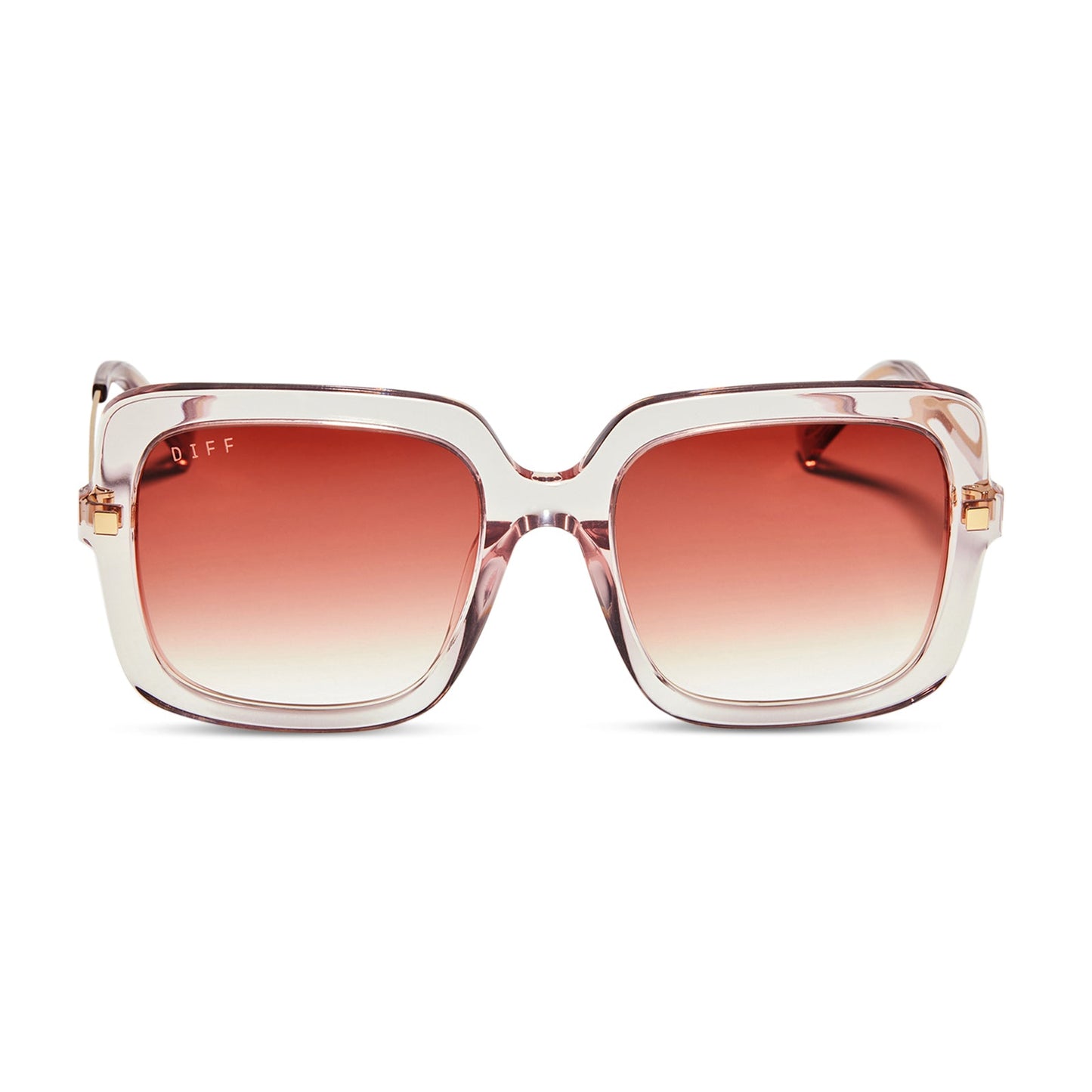 SANDRA - LIGHT PINK CRYSTAL + DUSK GRADIENT SUNGLASSES