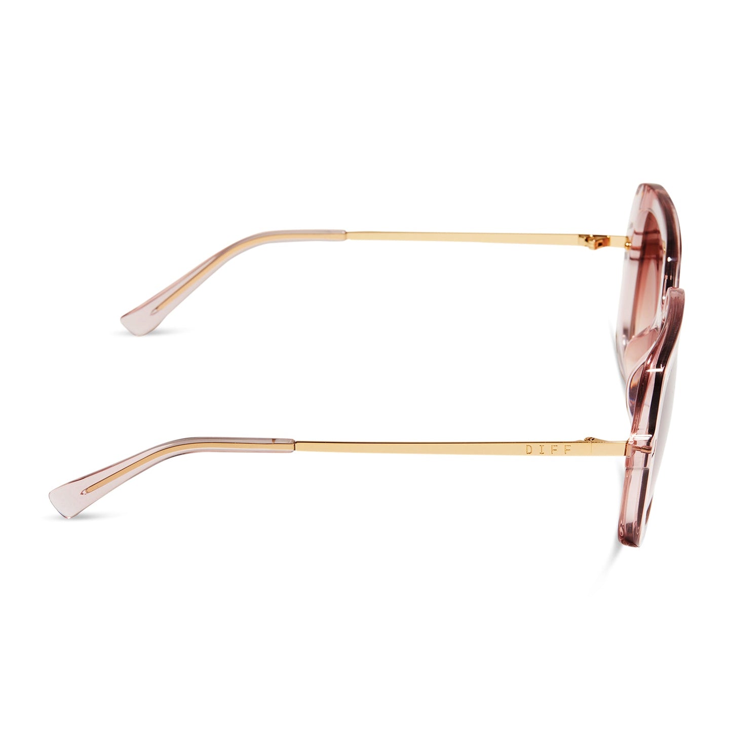 SANDRA - LIGHT PINK CRYSTAL + DUSK GRADIENT SUNGLASSES