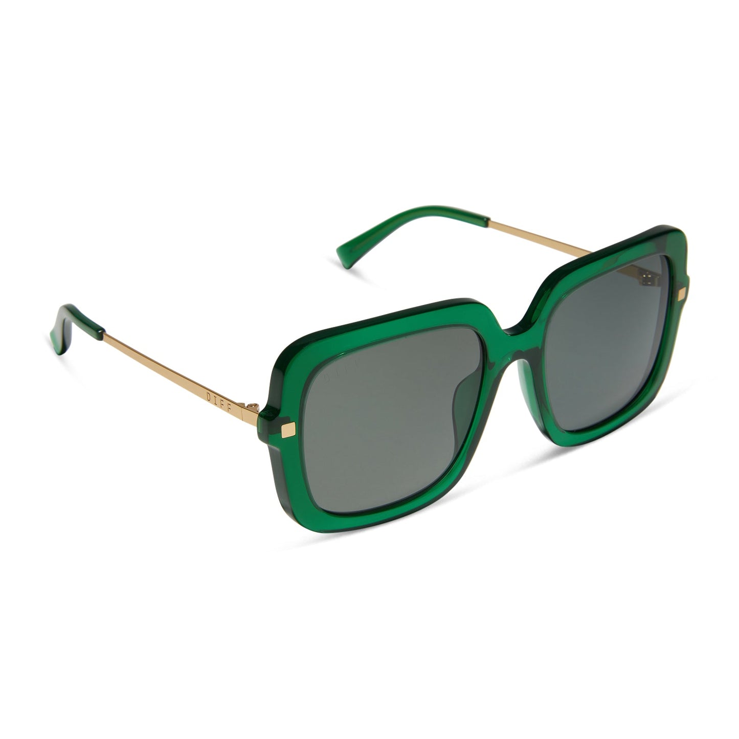 SANDRA - PALM GREEN CRYSTAL + GREY + POLARIZED SUNGLASSES