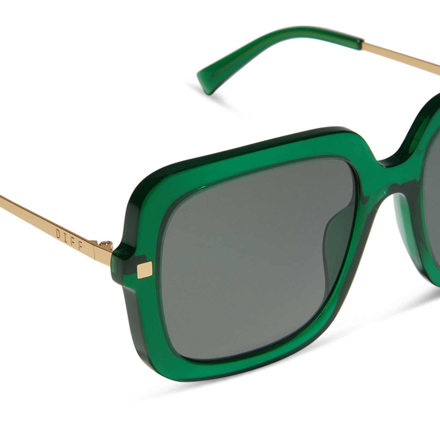 SANDRA - PALM GREEN CRYSTAL + GREY + POLARIZED SUNGLASSES