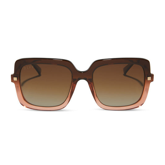 SANDRA - TAUPE OMBRE CRYSTAL + BROWN GRADIENT + POLARIZED SUNGLASSES