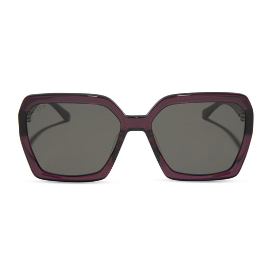 SLOANE - AUBERGINE + GREY SUNGLASSES