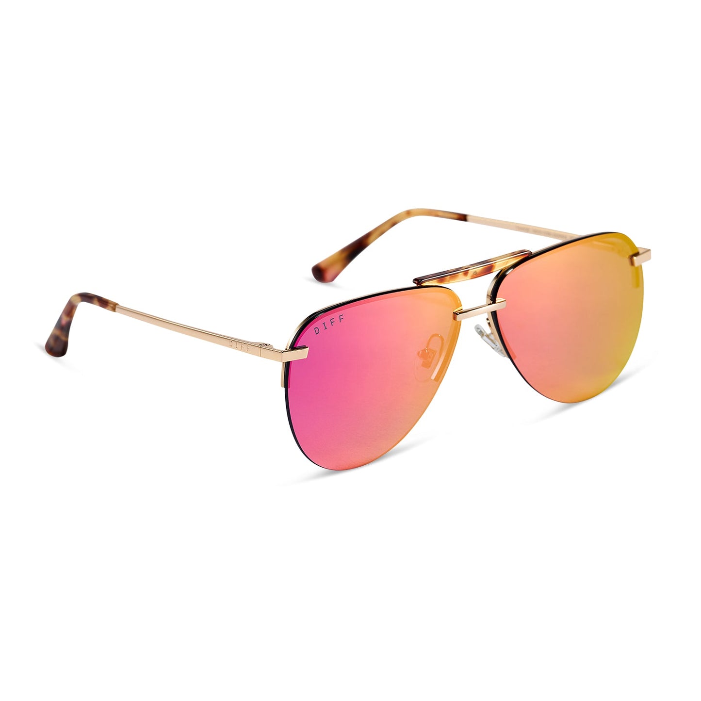 TAHOE - GOLD + PINK MIRROR SUNGLASSES