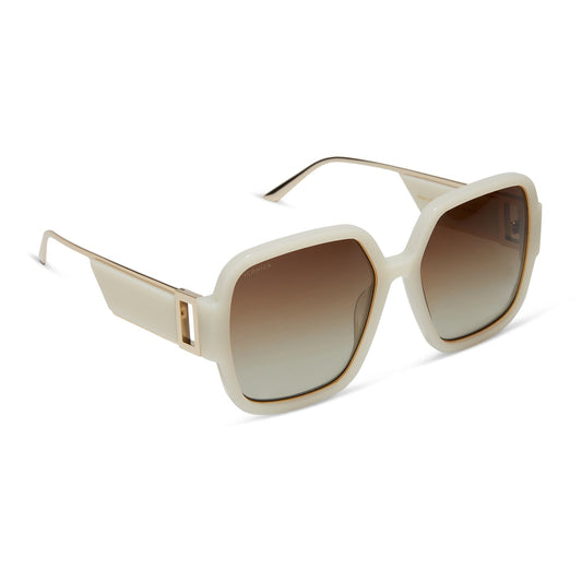 TINA II - MERINGUE + BROWN GRADIENT + POLARIZED SUNGLASSES