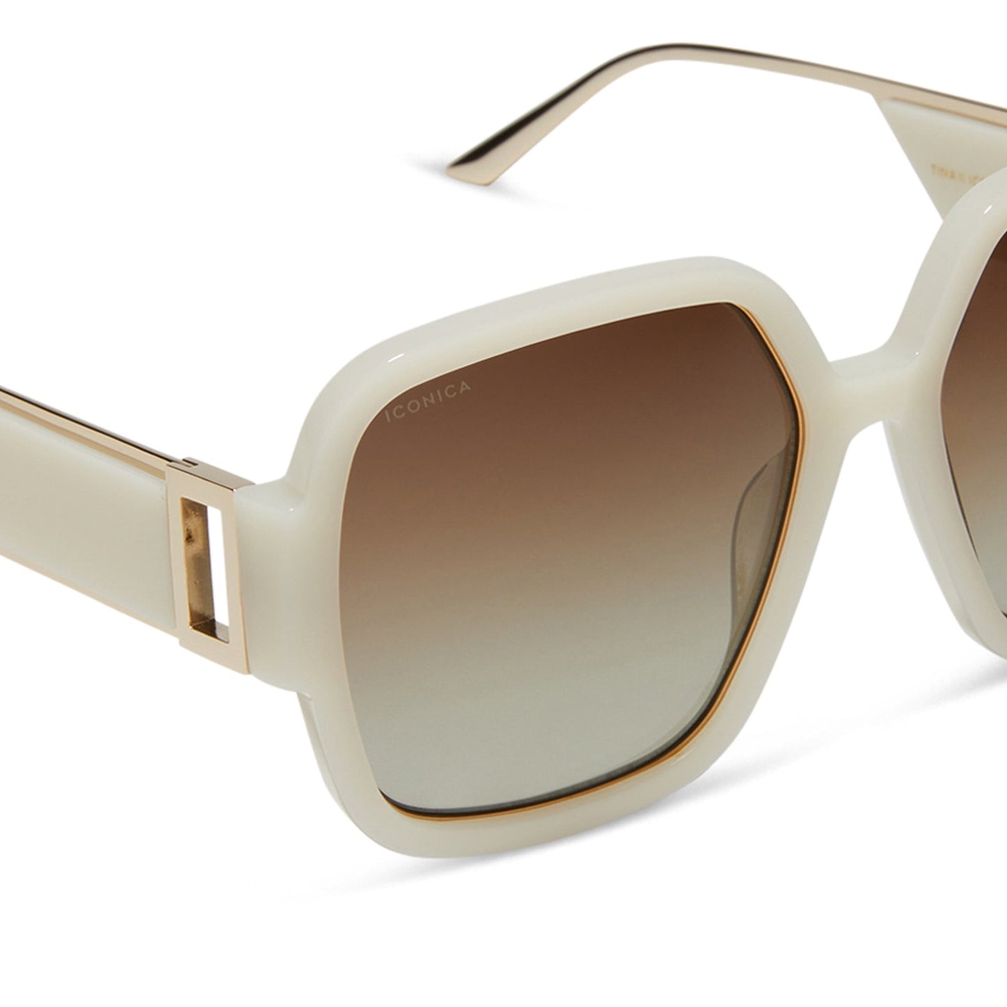 TINA II - MERINGUE + BROWN GRADIENT + POLARIZED SUNGLASSES