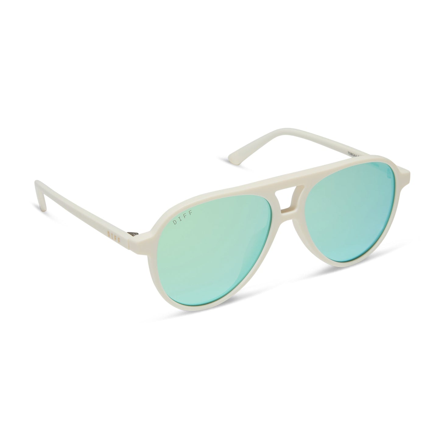 TOSCA II - MATTE WHITE + AQUATIC AWE MIRROR SUNGLASSES