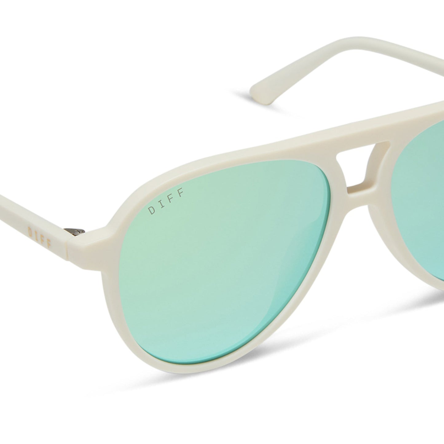 TOSCA II - MATTE WHITE + AQUATIC AWE MIRROR SUNGLASSES