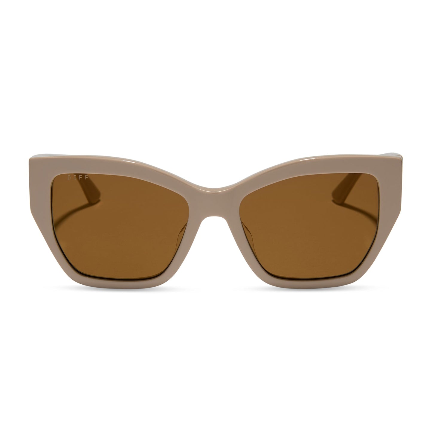 VIVIENNE - ALMOND + BROWN WITH GOLD FLASH SUNGLASSES