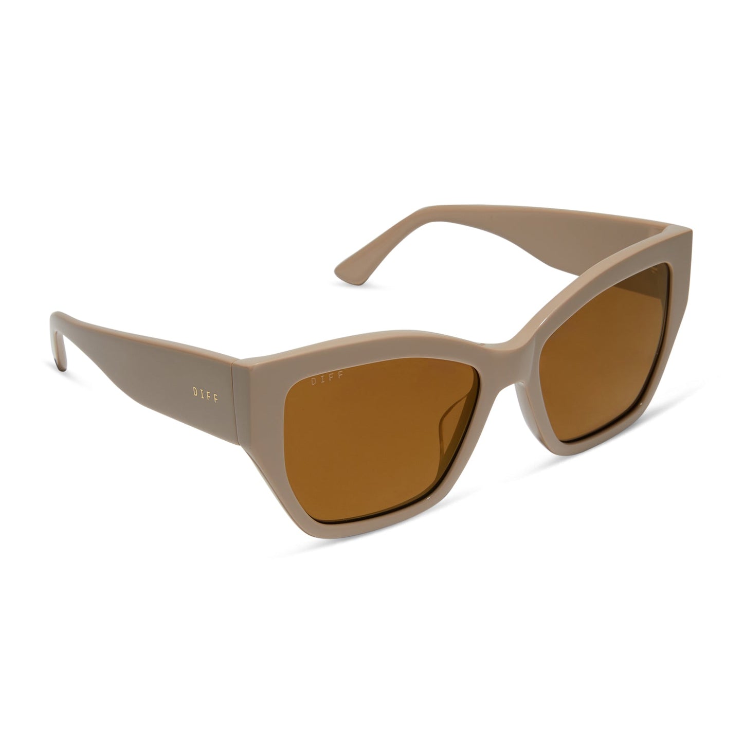 VIVIENNE - ALMOND + BROWN WITH GOLD FLASH SUNGLASSES