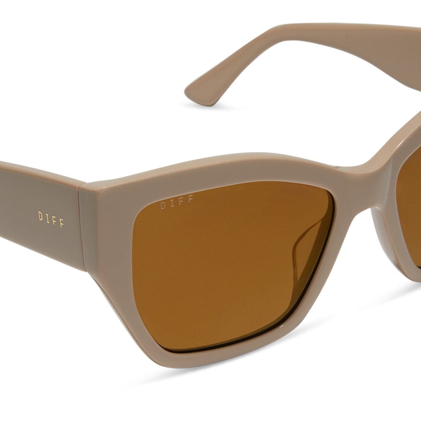 VIVIENNE - ALMOND + BROWN WITH GOLD FLASH SUNGLASSES