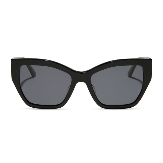 VIVIENNE - BLACK + GREY + POLARIZED SUNGLASSES