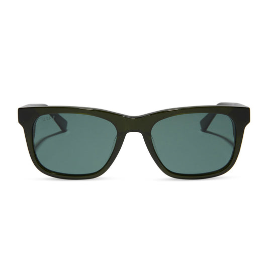 WESLEY - DARK OLIVE CRYSTAL + G15 + POLARIZED SUNGLASSES