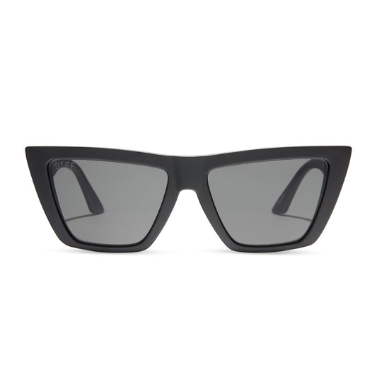 WINONA - MATTE BLACK + GREY SUNGLASSES