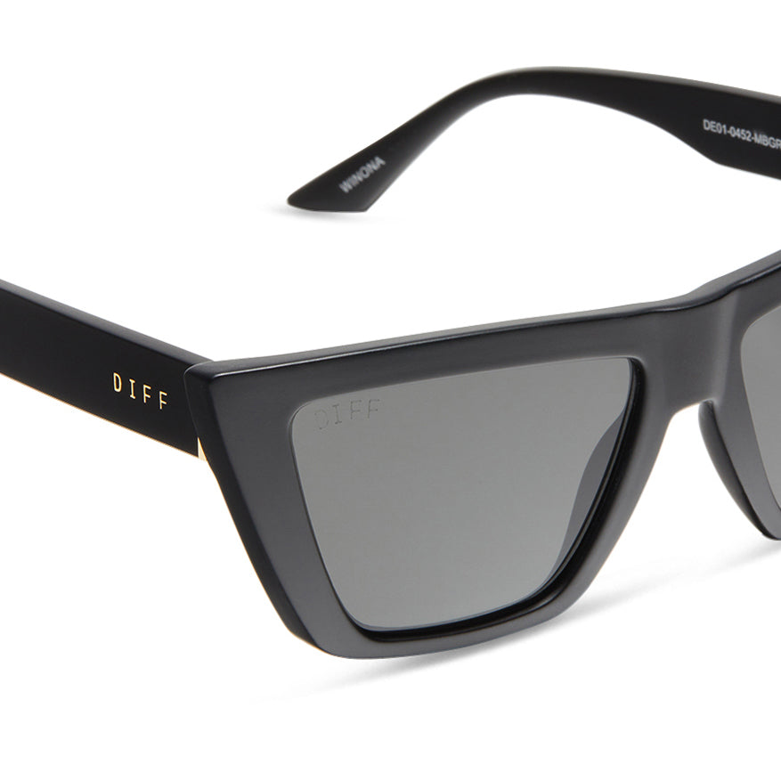 WINONA - MATTE BLACK + GREY SUNGLASSES