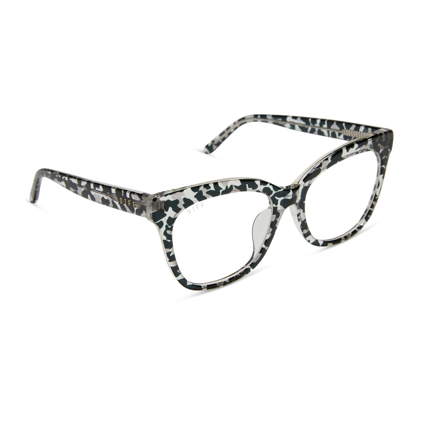 WINSTON - CLEAR LEOPARD + PRESCRIPTION GLASSES