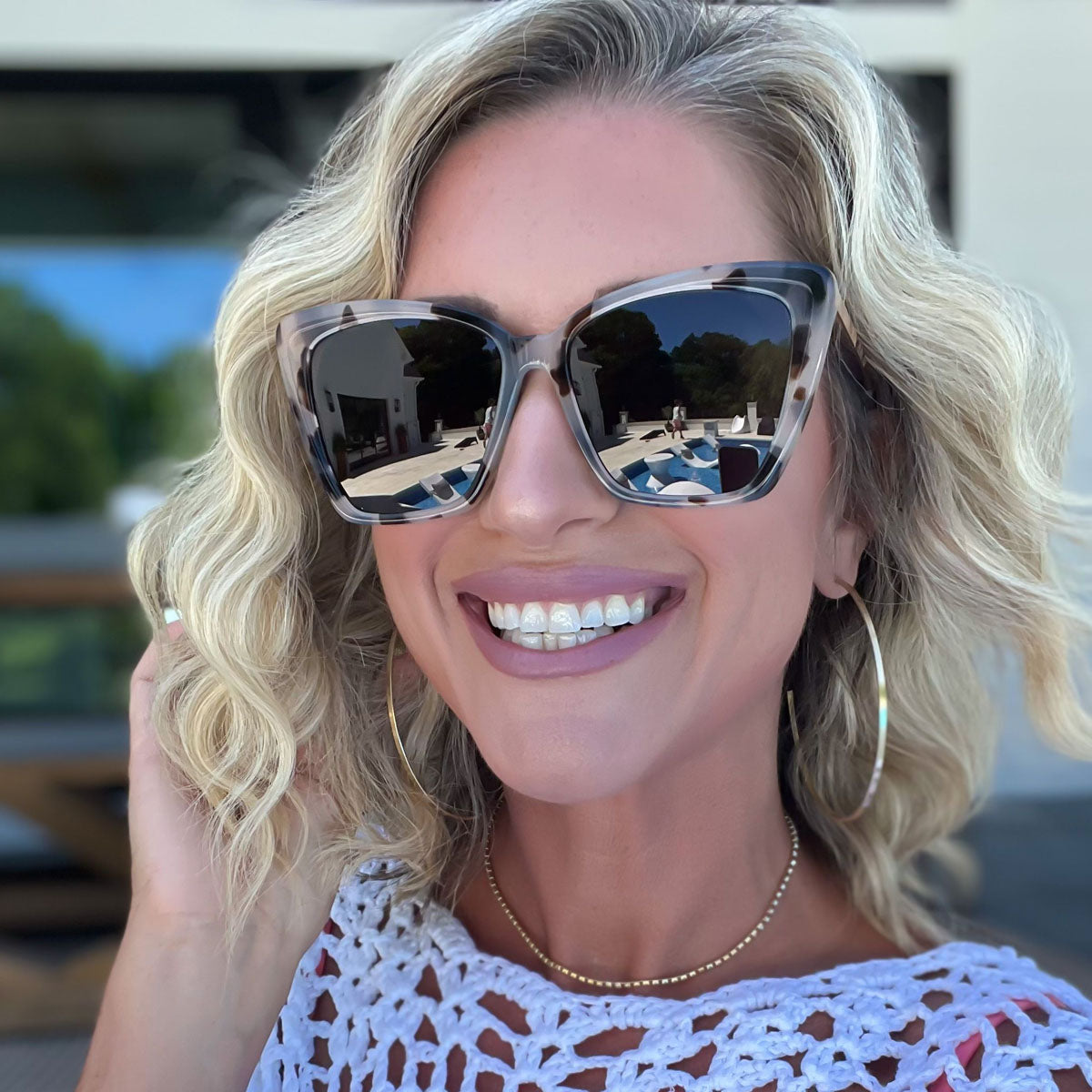 BECKY II - CREAM TORTOISE + GREY POLARIZED SUNGLASSES