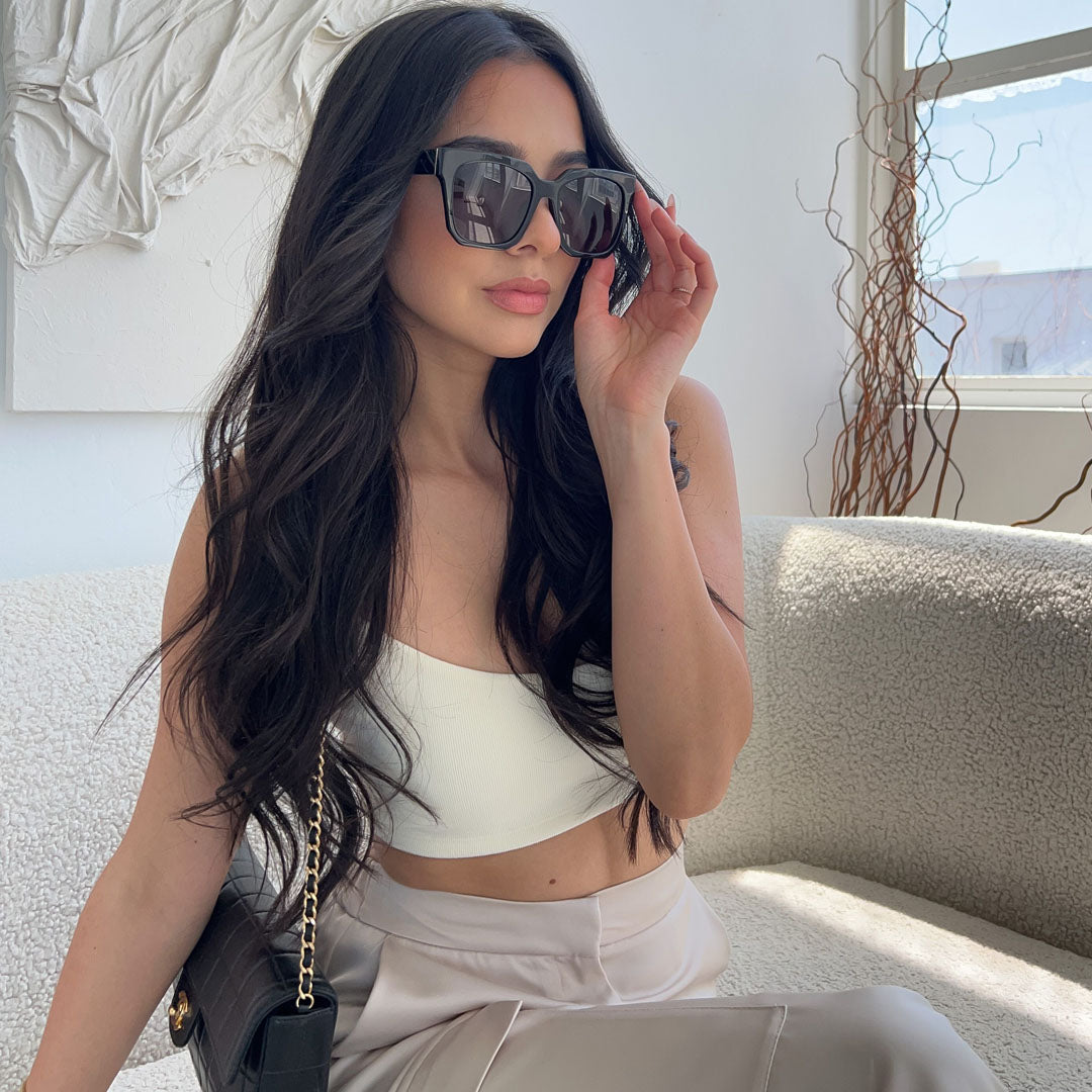 ARIANA II - BLACK + GREY SUNGLASSES