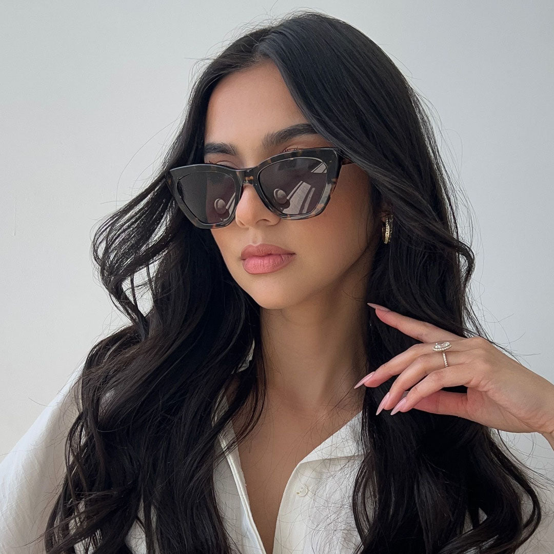 CAMILA - ESPRESSO TORTOISE + GREY SUNGLASSES