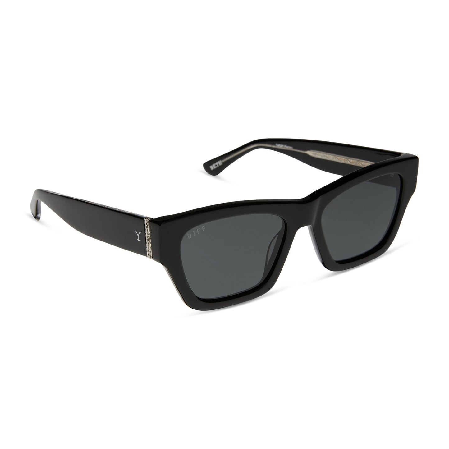 BETH II - NIGHT SKY BLACK + SILVER W GREY + POLARIZED SUNGLASSES