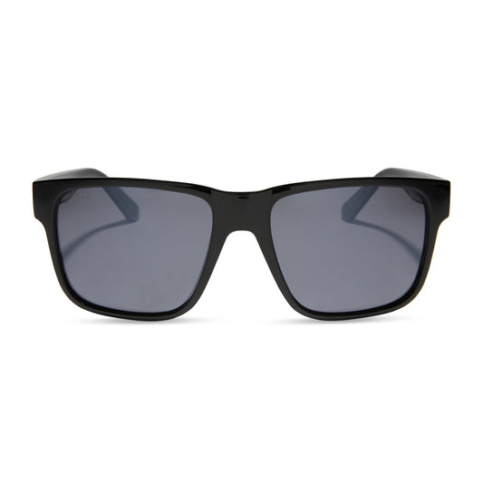 ACE - BLACK + GREY WITH SILVER FLASH + POLARIZED SUNGLASSES