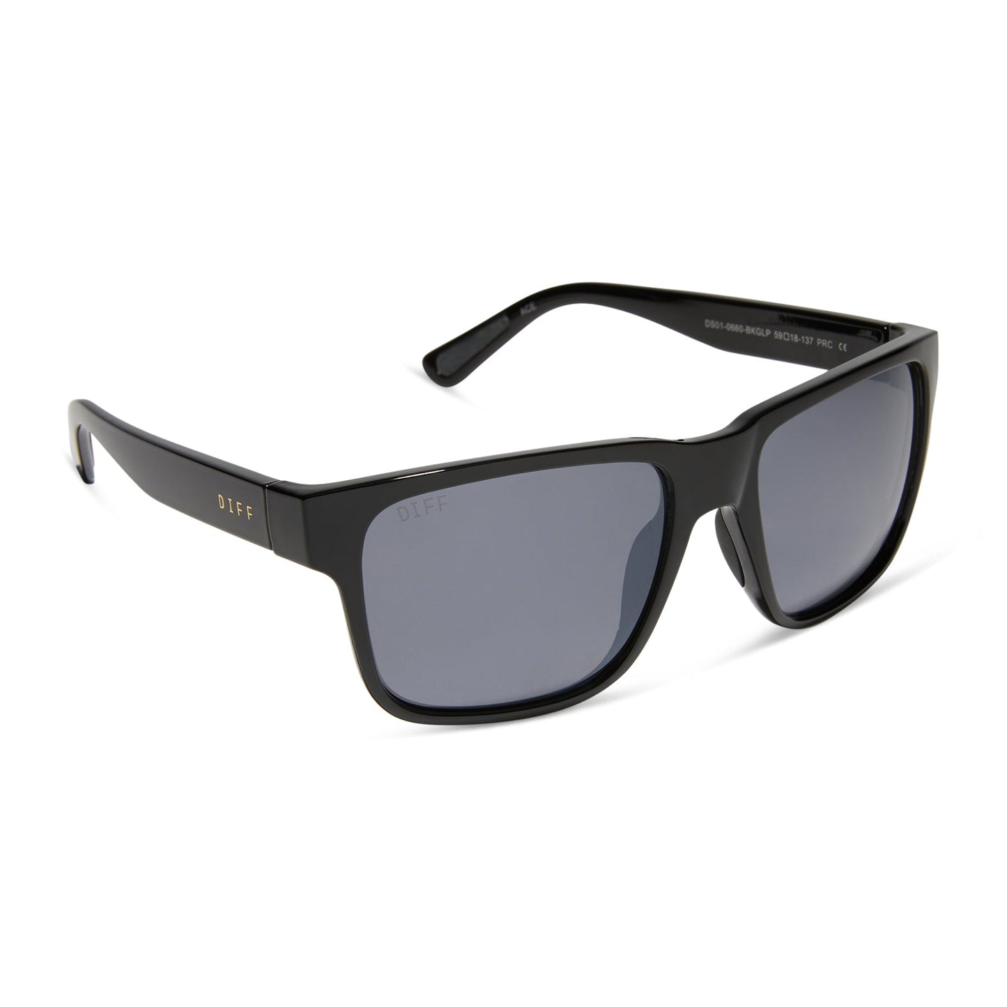 ACE - BLACK + GREY WITH SILVER FLASH + POLARIZED SUNGLASSES