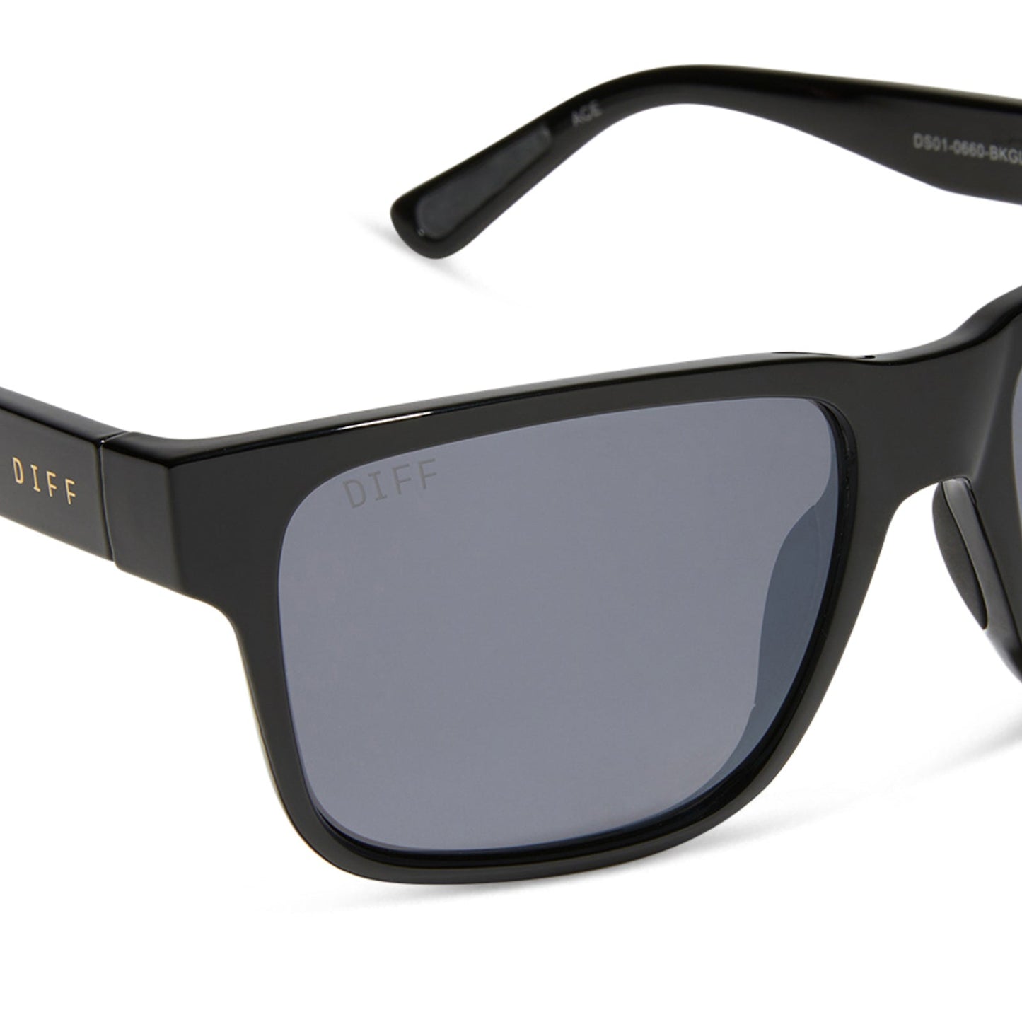 ACE - BLACK + GREY WITH SILVER FLASH + POLARIZED SUNGLASSES