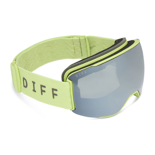 SNOW GOGGLES - ALPINE + LIME GREEN + SILVER MIRROR + POLARIZED GOGGLES & FREE GLACIER GREY LENS