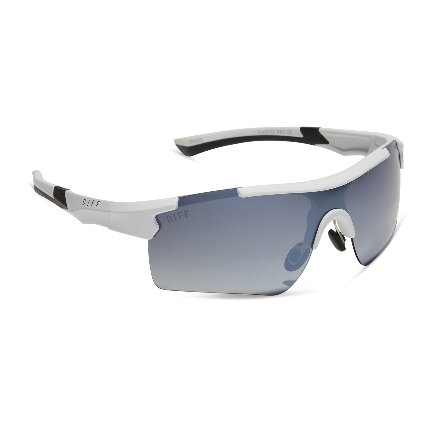 BLITZ - MATTE WHITE + GREY GRADIENT W/ SILVER FLASH + POLARIZED SUNGLASSES