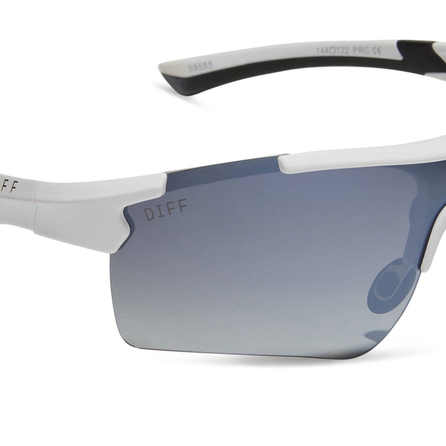 BLITZ - MATTE WHITE + GREY GRADIENT W/ SILVER FLASH + POLARIZED SUNGLASSES