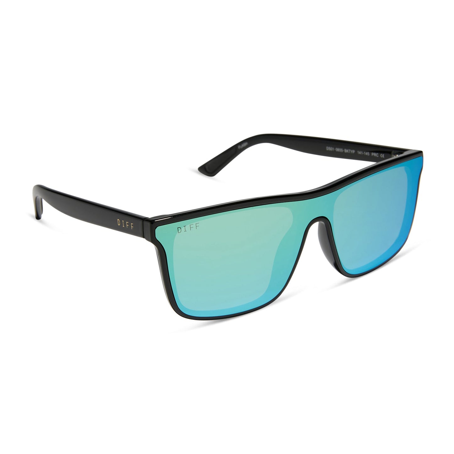 FLASH - BLACK + TURQUOISE ICE MIRROR + POLARIZED SUNGLASSES