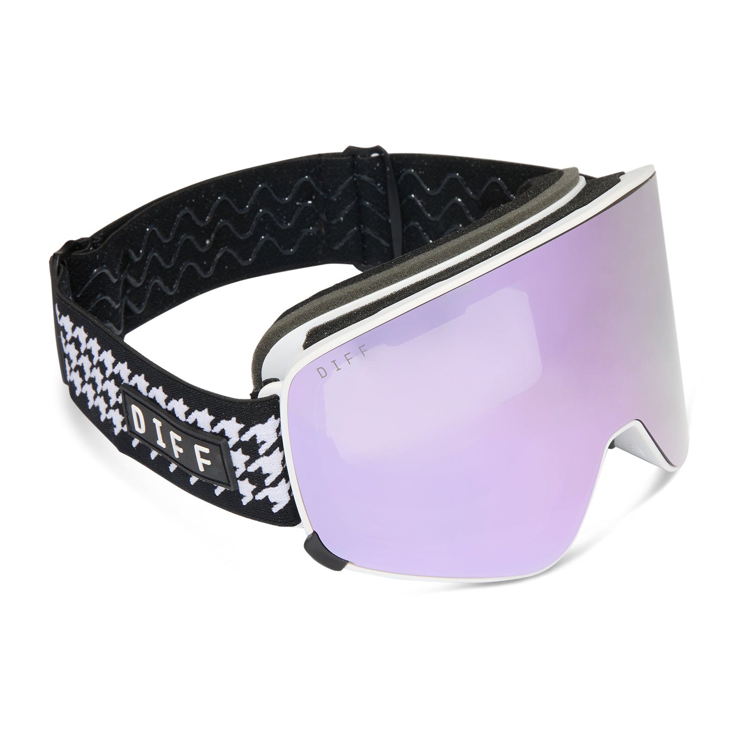 SNOW GOGGLES - FROST + HOUNDSTOOTH + LILAC MIRROR + POLARIZED GOGGLES & FREE AURORA PINK LENS