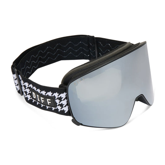 SNOW GOGGLES - FROST + HOUNDSTOOTH + SILVER MIRROR + POLARIZED GOGGLES & FREE AURORA PINK LENS