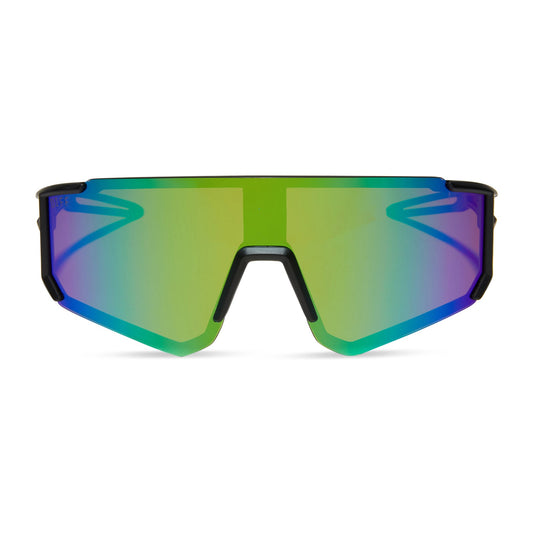 HEAT - MATTE BLACK + GREEN MIRROR + POLARIZED SUNGLASSES