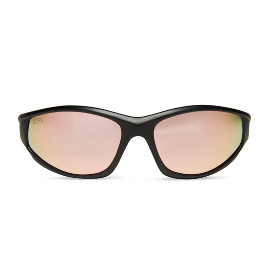 LIGHTNING - MATTE BLACK + PEACH MIRROR + POLARIZED SUNGLASSES