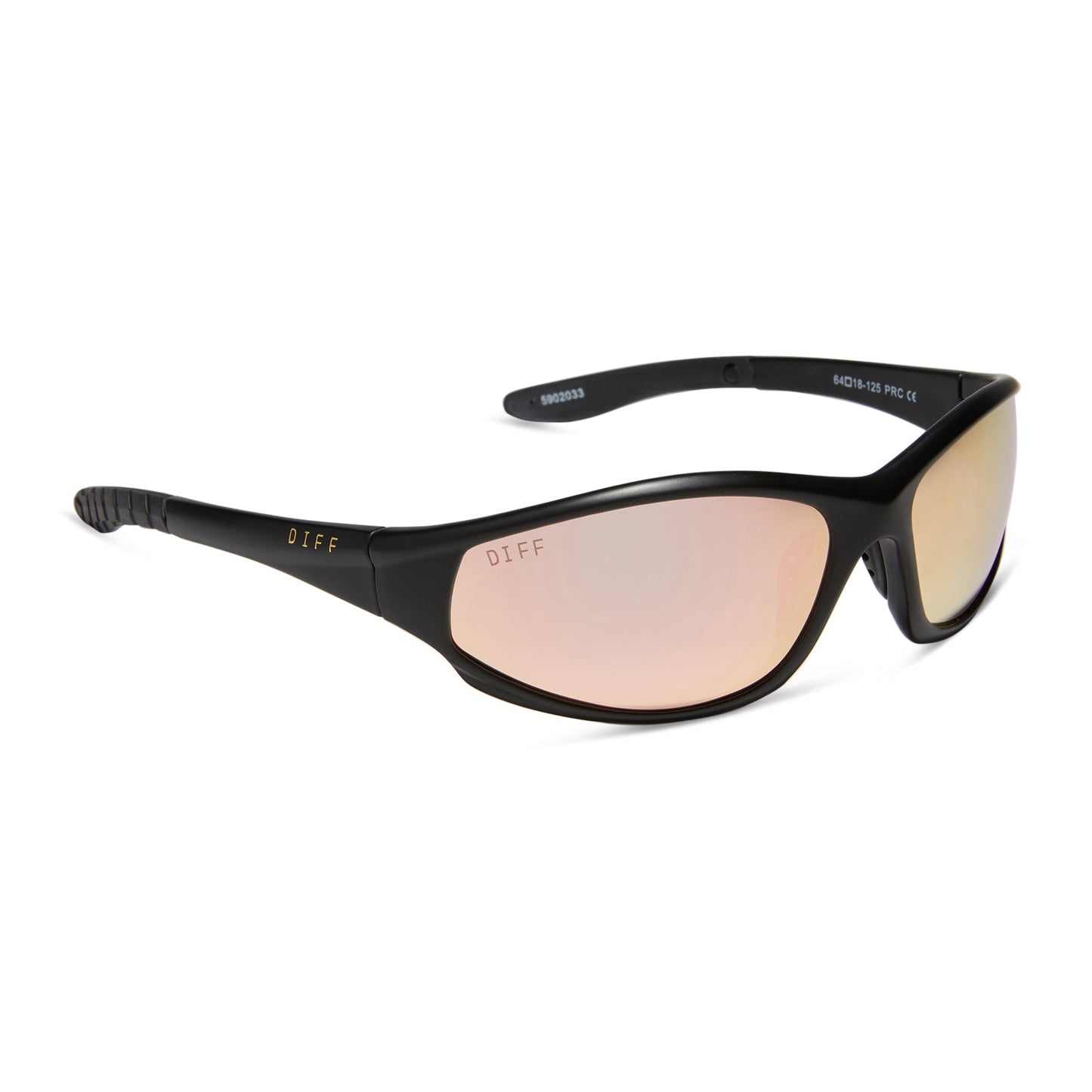 LIGHTNING - MATTE BLACK + PEACH MIRROR + POLARIZED SUNGLASSES