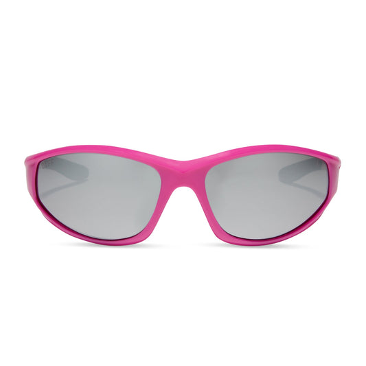 LIGHTNING - NEON PINK + SILVER MIRROR + POLARIZED SUNGLASSES