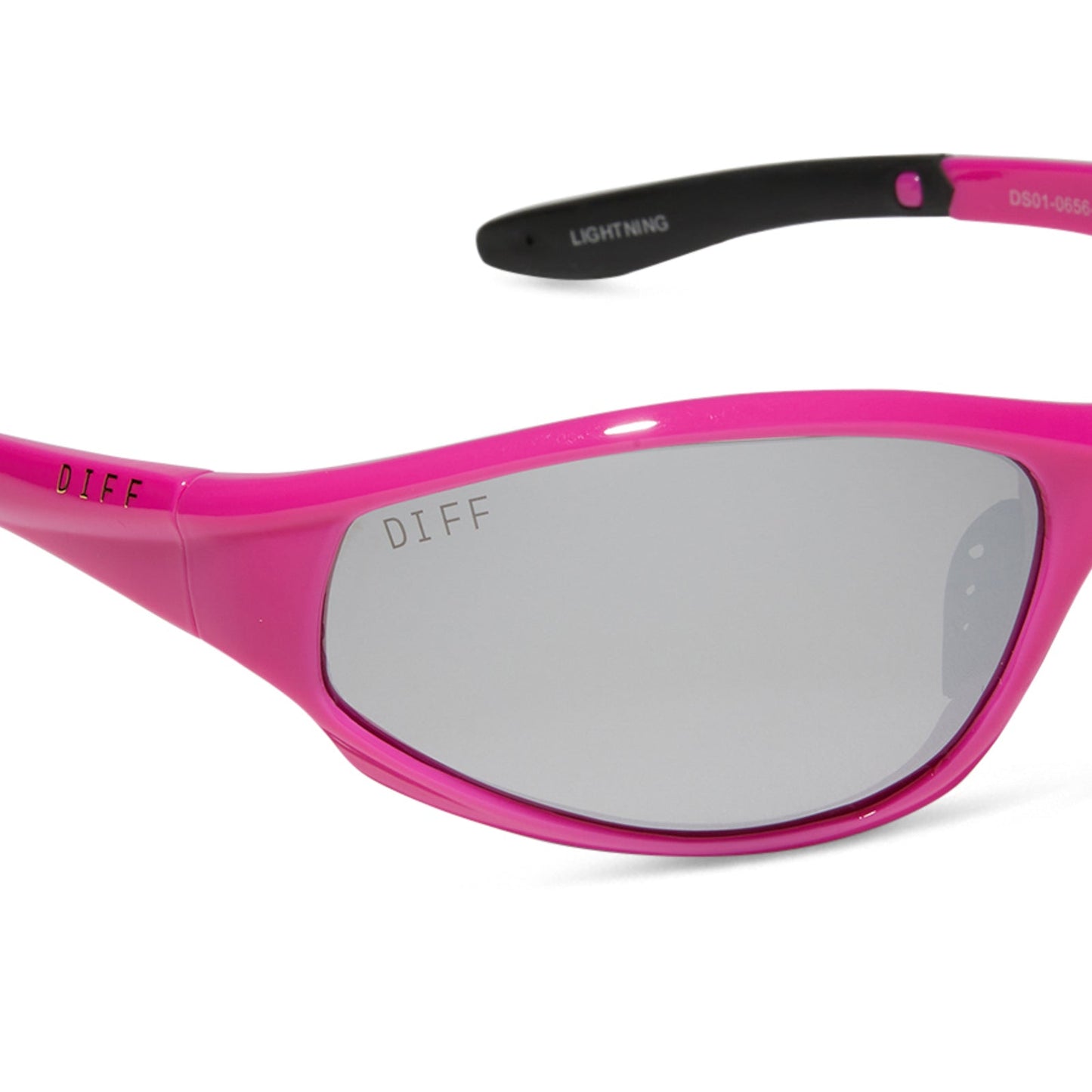 LIGHTNING - NEON PINK + SILVER MIRROR + POLARIZED SUNGLASSES