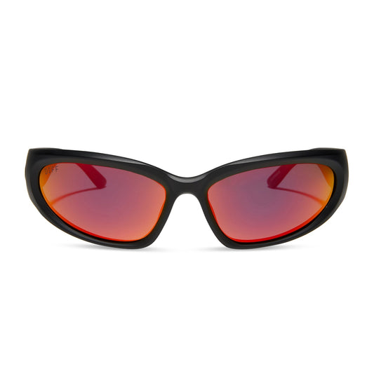 SIDE OUT - MATTE BLACK + SUNSET MIRROR + POLARIZED SUNGLASSES