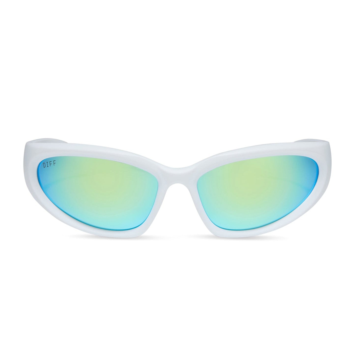 SIDE OUT - MATTE WHITE + TURQUOISE ICE MIRROR + POLARIZED SUNGLASSES