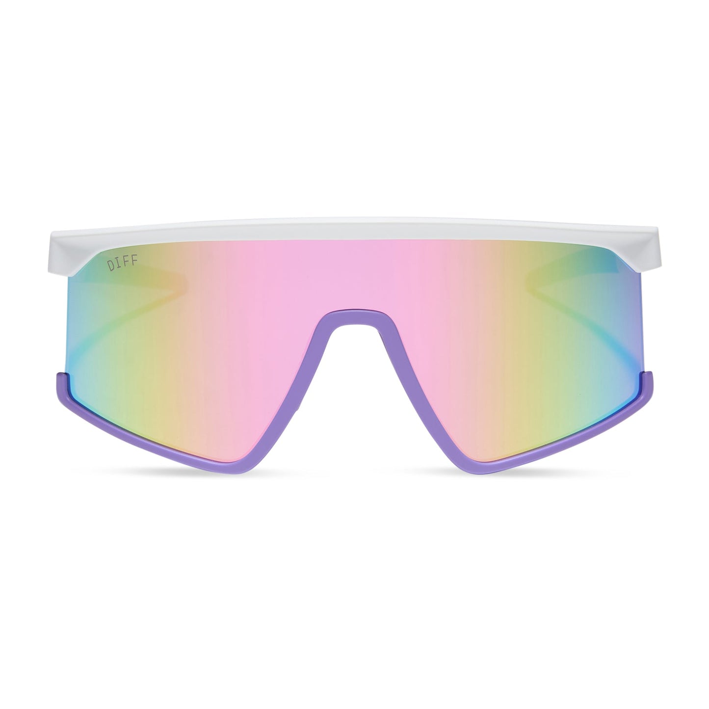 SPIKE - MATTE WHITE + LAVENDER + SHERBERT RAINBOW MIRROR + POLARIZED SUNGLASSES