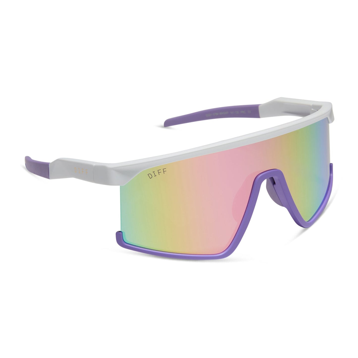 SPIKE - MATTE WHITE + LAVENDER + SHERBERT RAINBOW MIRROR + POLARIZED SUNGLASSES