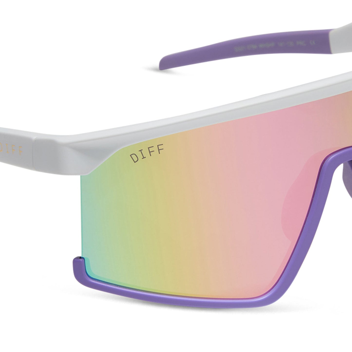 SPIKE - MATTE WHITE + LAVENDER + SHERBERT RAINBOW MIRROR + POLARIZED SUNGLASSES