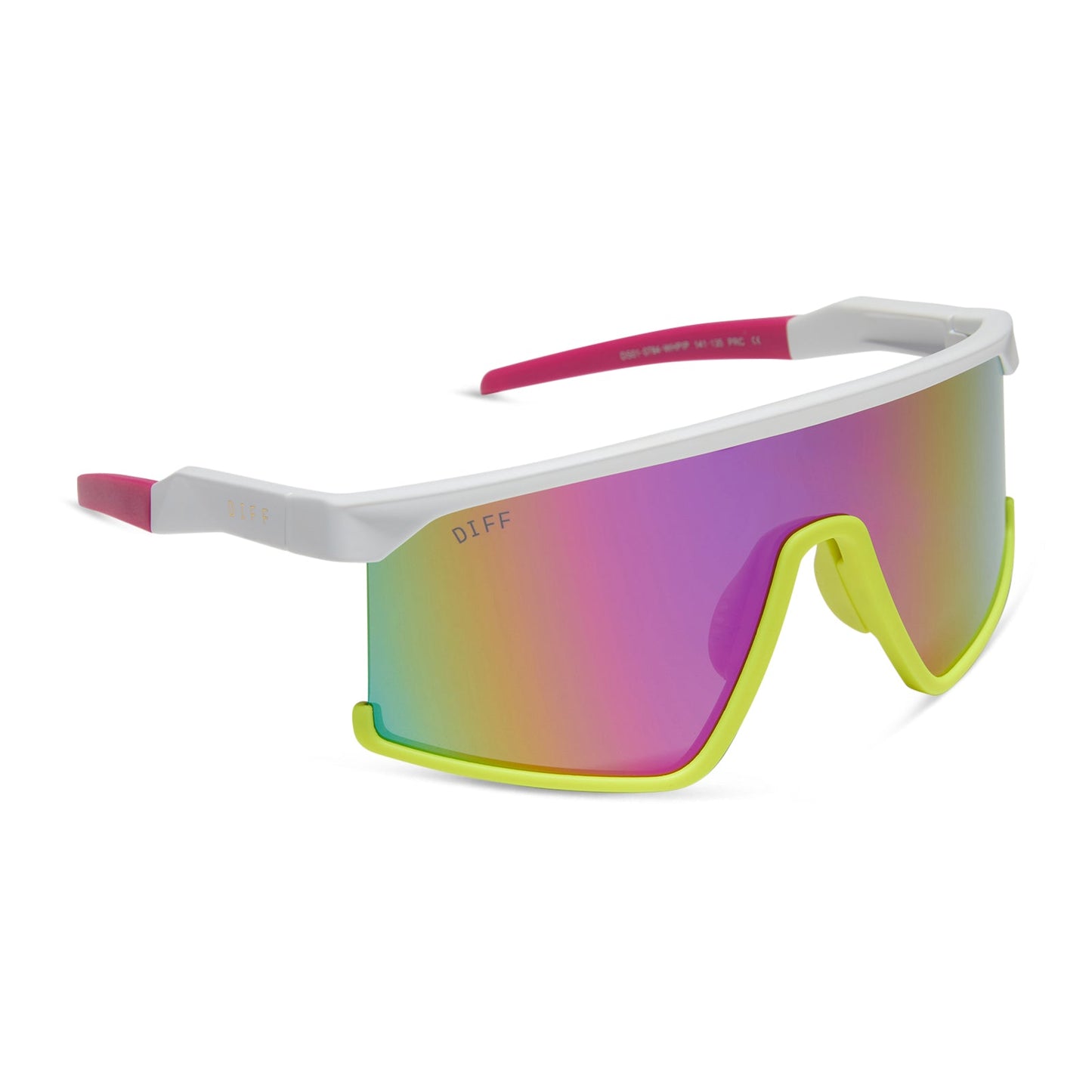 SPIKE - MATTE WHITE + NEON YELLOW + HOT PINK + PINK RUSH MIRROR + POLARIZED SUNGLASSES