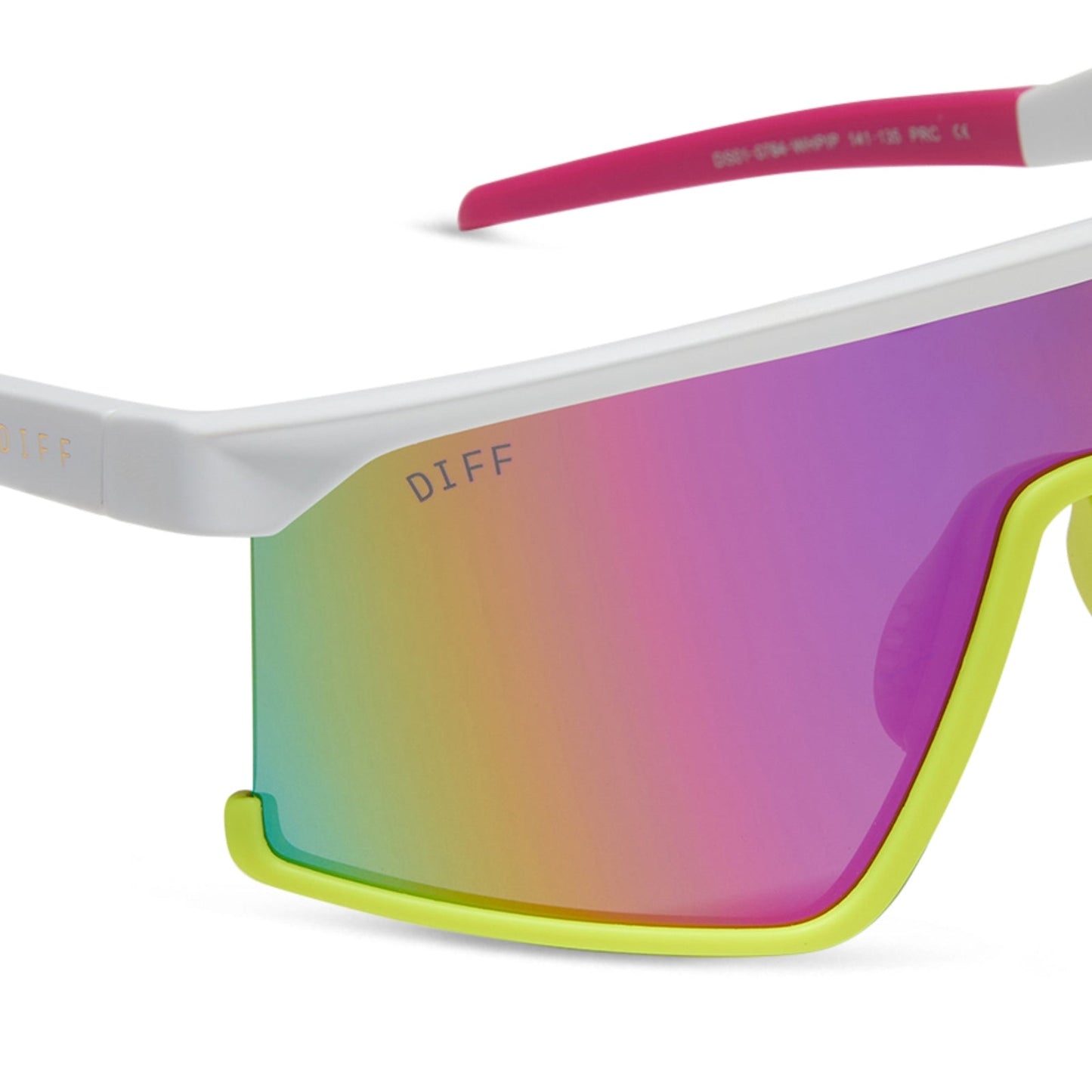 SPIKE - MATTE WHITE + NEON YELLOW + HOT PINK + PINK RUSH MIRROR + POLARIZED SUNGLASSES