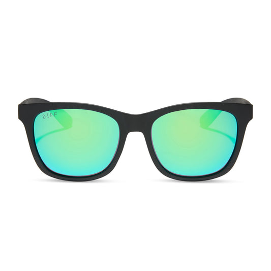 STORM - MATTE BLACK + GREEN MIRROR + POLARIZED SUNGLASSES