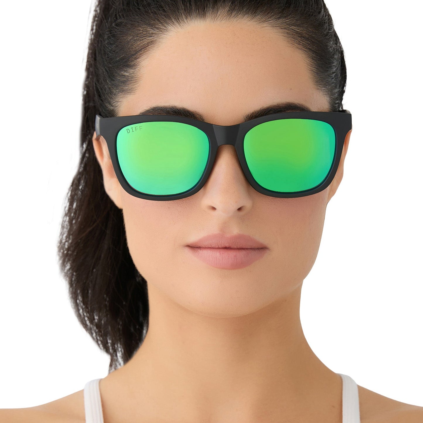 STORM - MATTE BLACK + GREEN MIRROR + POLARIZED SUNGLASSES