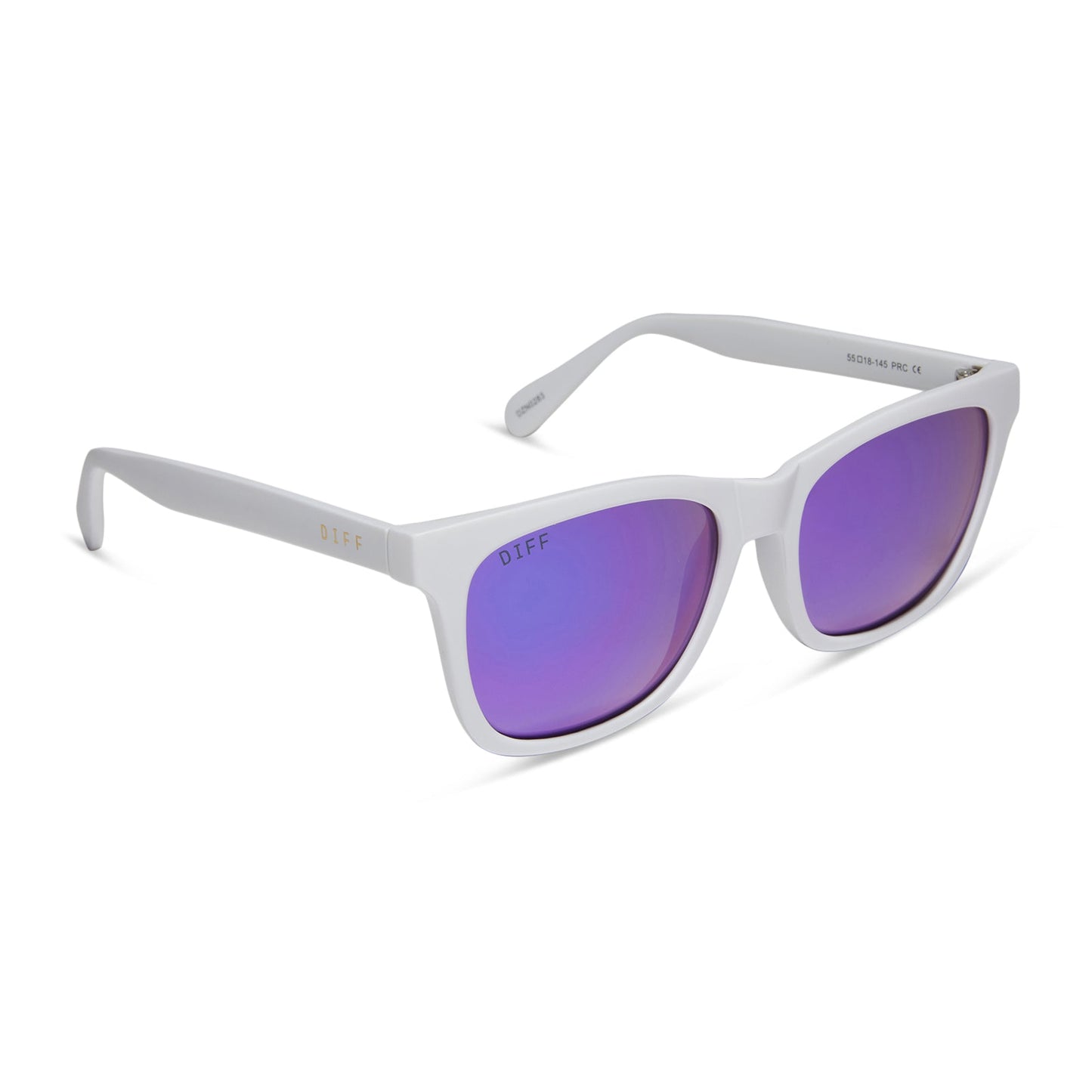 STORM - MATTE WHITE + PURPLE MIRROR + POLARIZED SUNGLASSES